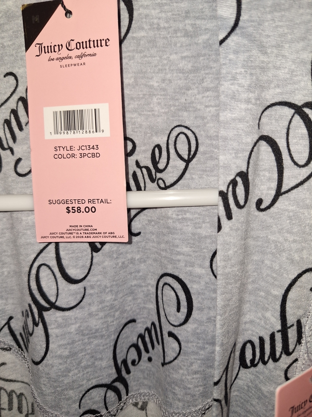 Juicy Couture Gray Script Logo Robe - Picture 4 of 5